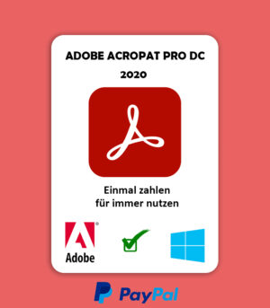 Adobe Acrobat Pro DC 2020 | Windows | Lebenslange Lizenz