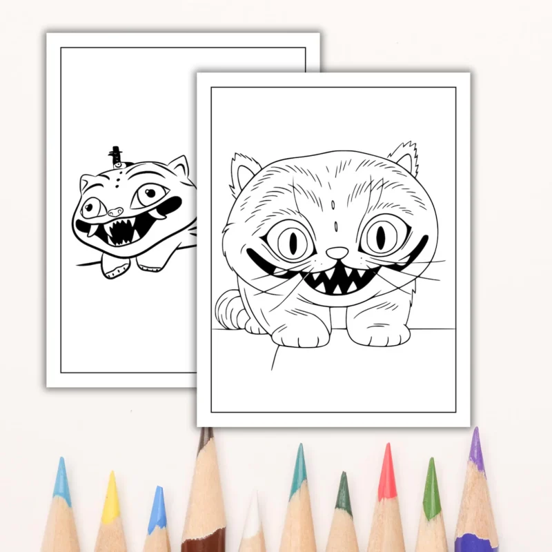 Digital Coloring Book, Coloring Pages, Kids Activity, Anime Coloring, Kids Activity Art, Instant Download Pdf Files,Printable - Image 7