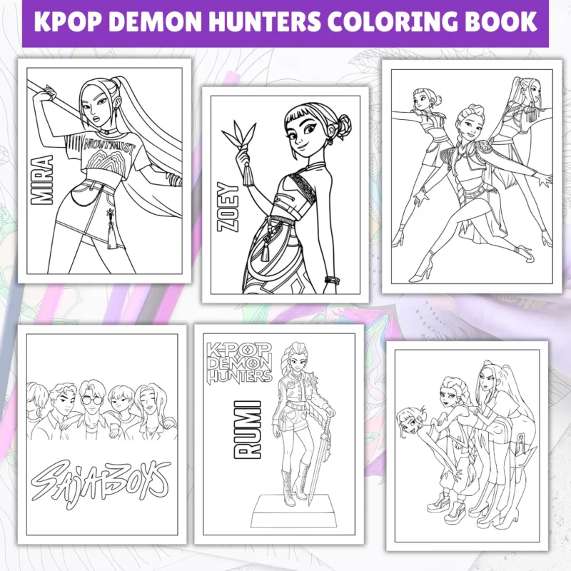 Digital Coloring Book, Coloring Pages, Kids Activity, Anime Coloring, Kids Activity Art, Instant Download Pdf Files,Printable - Image 10